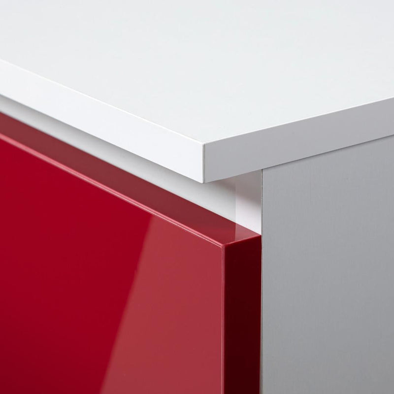 Számítógépasztal Jay 1 ajtóval 1 fiókkal 90 x 74 x 50 cm fehér piros