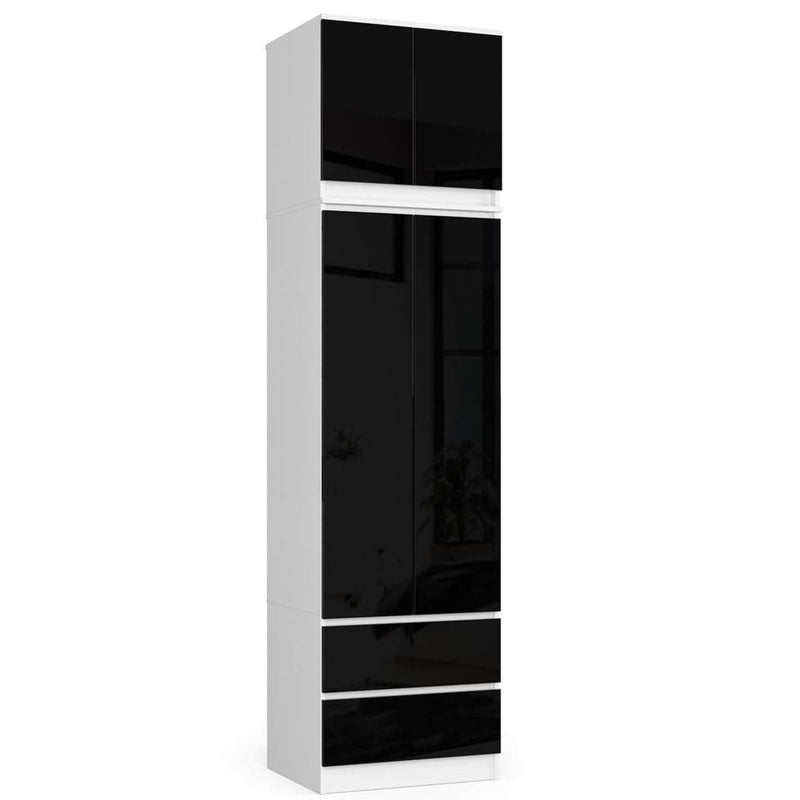 Ruhás szekrény bővítés 2 ajtóval 60 x 55 x 51 cm fehér fekete