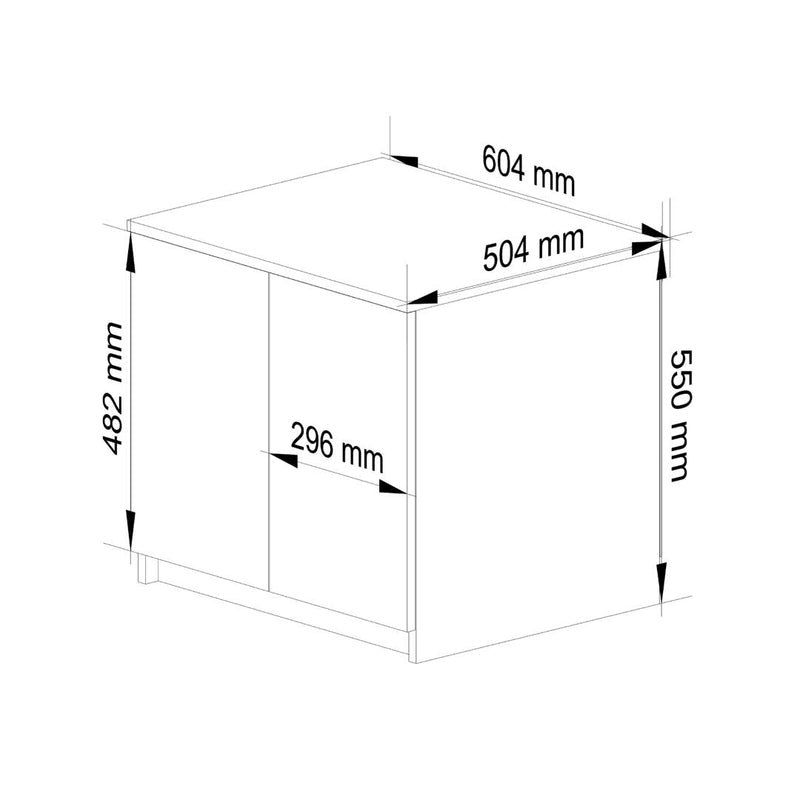 Gardróbszekrény bővítő 2 ajtóval 60 x 55 x 51 cm sonoma