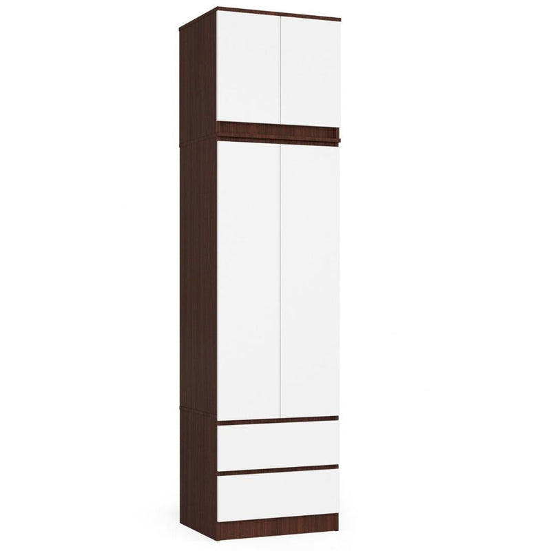 Ruhás szekrény bővítés 2 ajtóval 60 x 55 x 51 cm wenge fehér