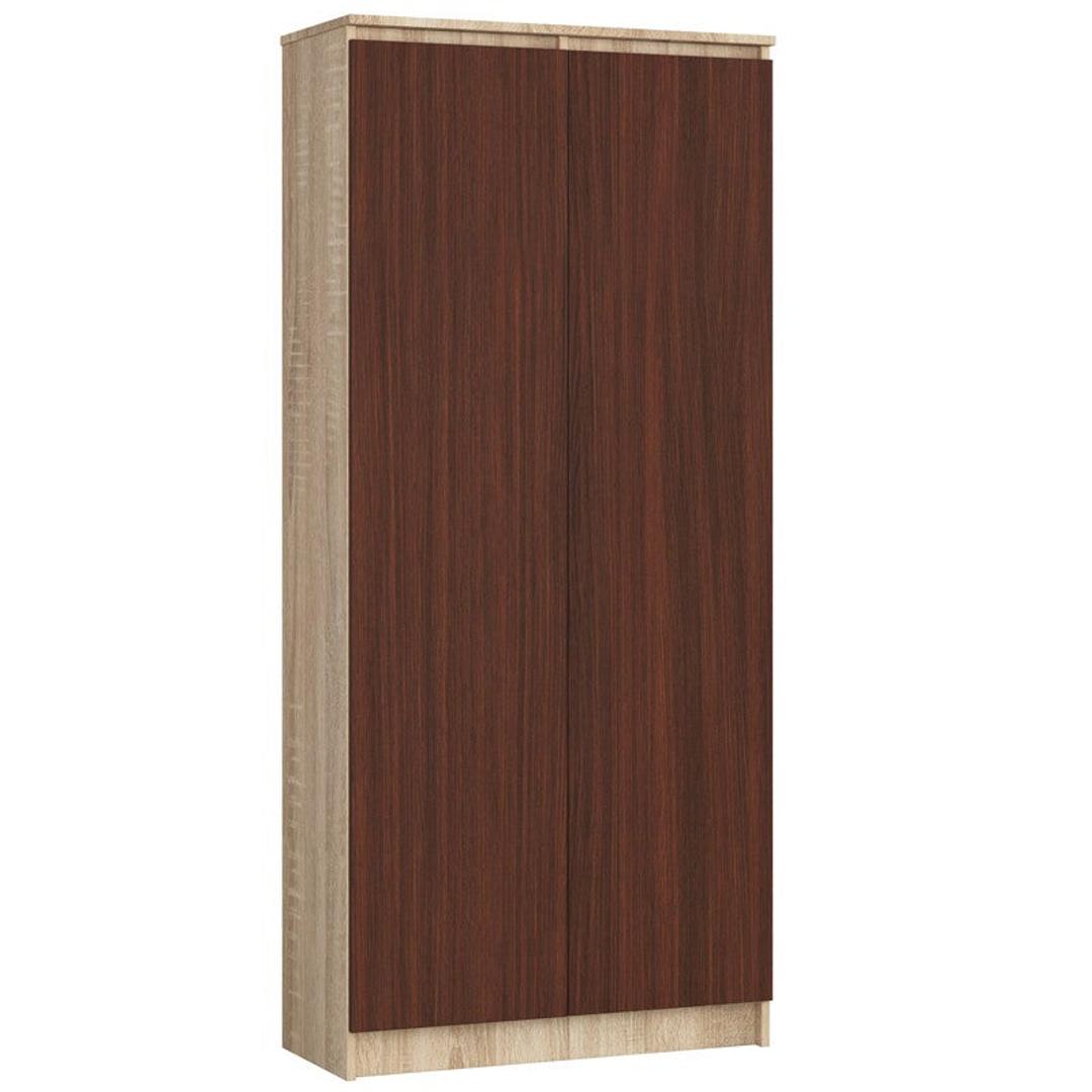 Könyves szekrény 2 ajtóval 8 polccal 80 x 180 x 35 cm sonoma wenge