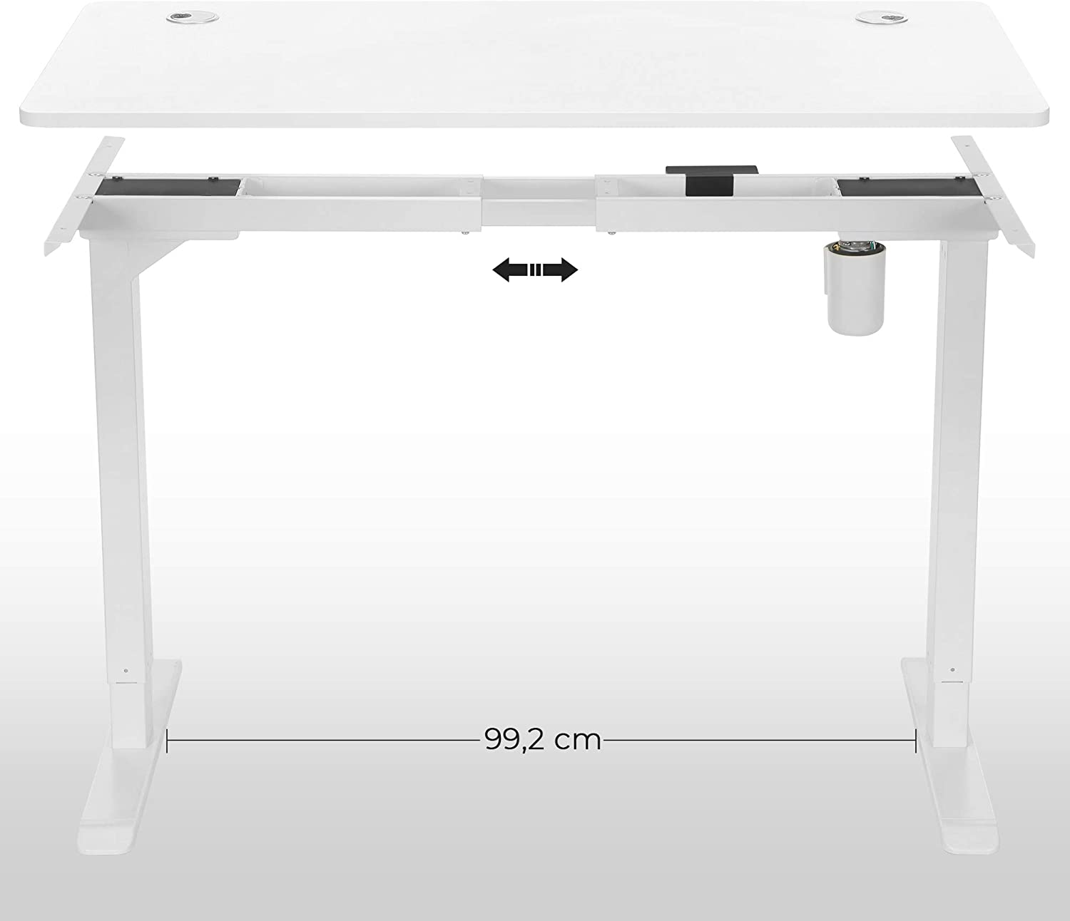 SONGMICS Elektromos Asztallap, Íróasztal Lap, Kerek Sarokkal és Sima Élekkel, Elektromos Álló Asztalhoz, 120 x 60 x 1.8 cm, Fehér Színben LDB001W01