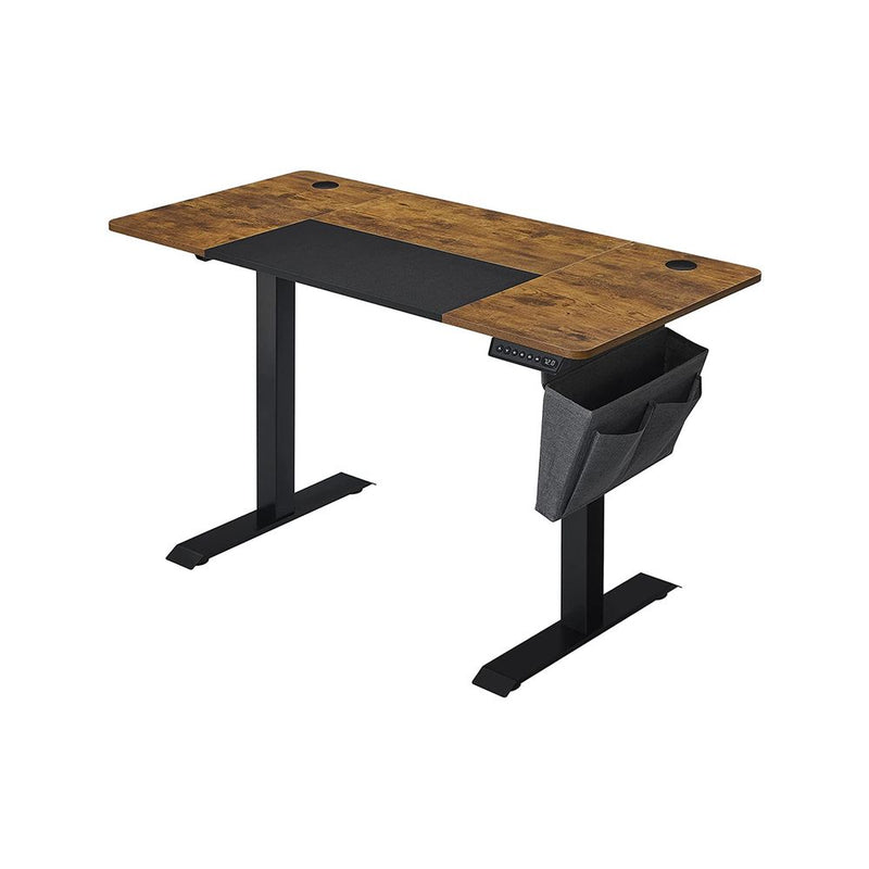 Elektromosan állítható magasságú íróasztal 72-120 cm, 140 x 60 cm vintage barna - fekete