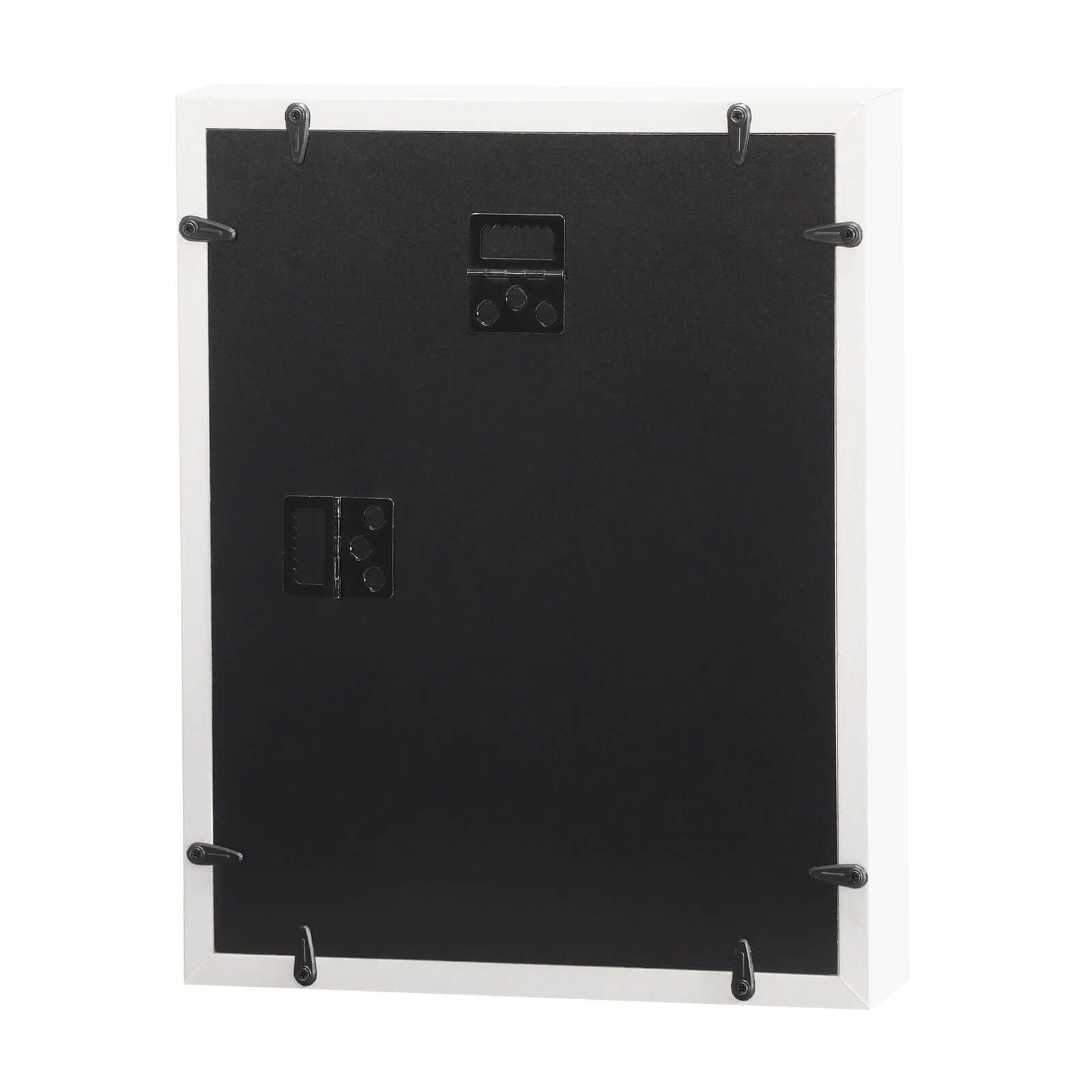 SONGMICS Képkeret, Képkeret Zsinórral, Csipeszes képkeret, Saját Készítésű Alkotásokhoz, Len Vászon Hátlappal, Üveg Előlappal és MDF Kerettel, Fehér színben,