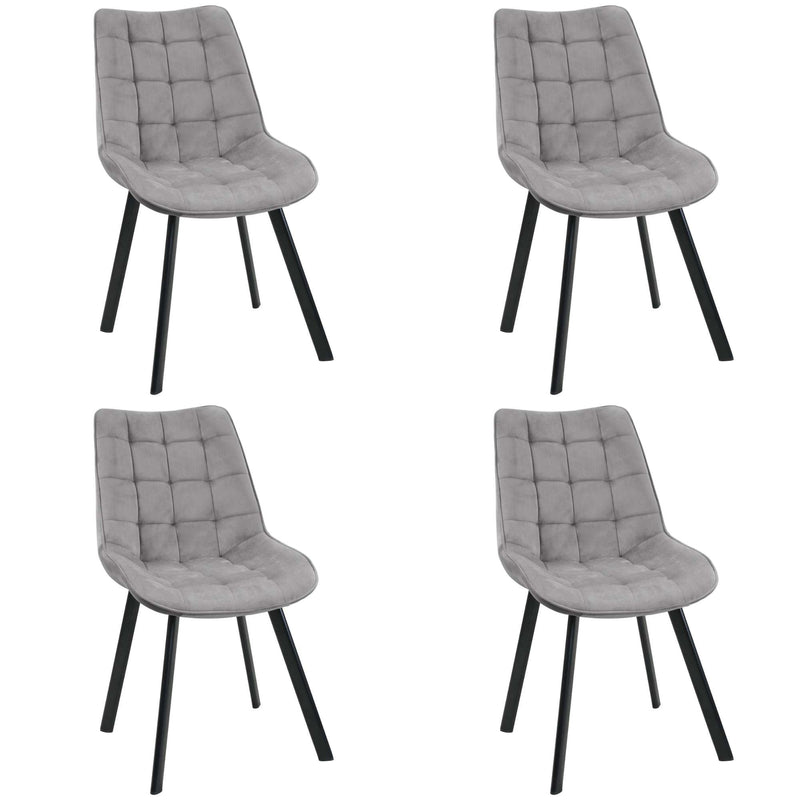 Kárpitozott szék készlet 4 db 90,5 x 50 x 43 cm szürke