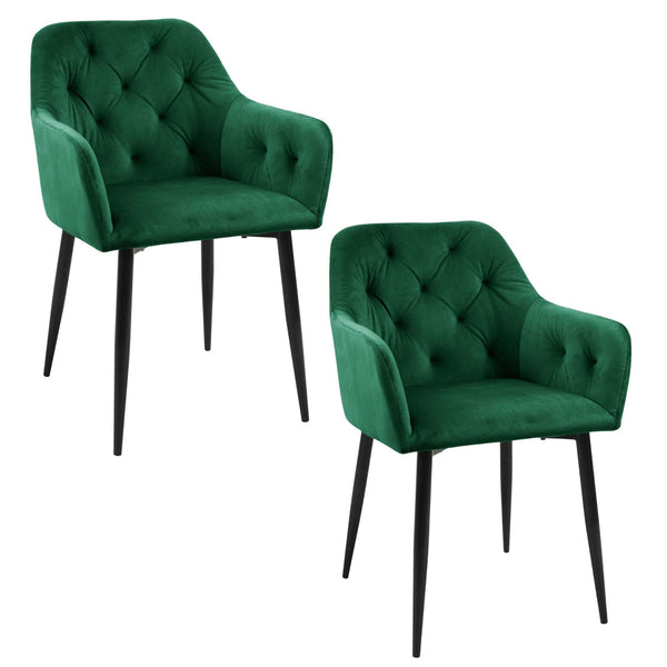 Kárpitozott szék készlet 81 x 41 x 41 cm zöld 2 db
