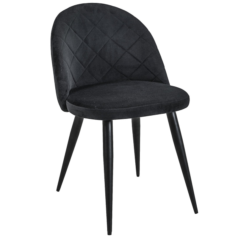 Kárpitozott szék készlet 2 db 77 x 46 x 43 cm fekete