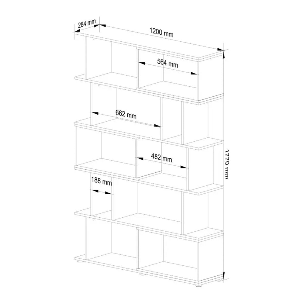 Könyvszekrény Fix polccalcal 120 x 177 x 28.4 cm fehér