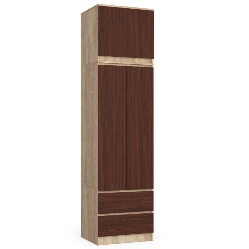 Ruhás szekrény extra felső résszel s60 2d 2sz sonoma wenge