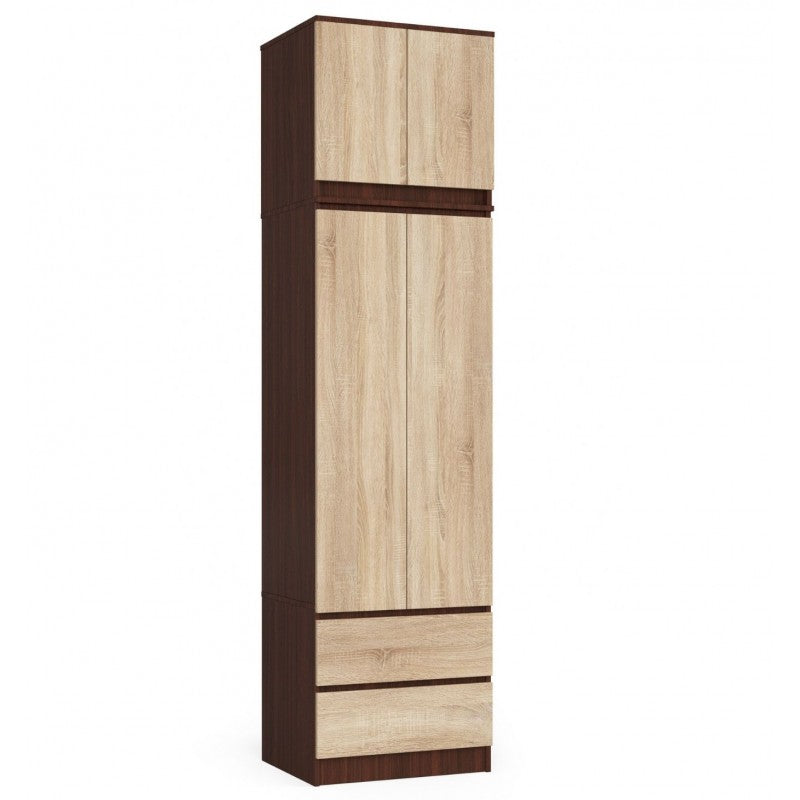 Ruhás szekrény extra felső résszel s60 2d 2sz wenge sonoma