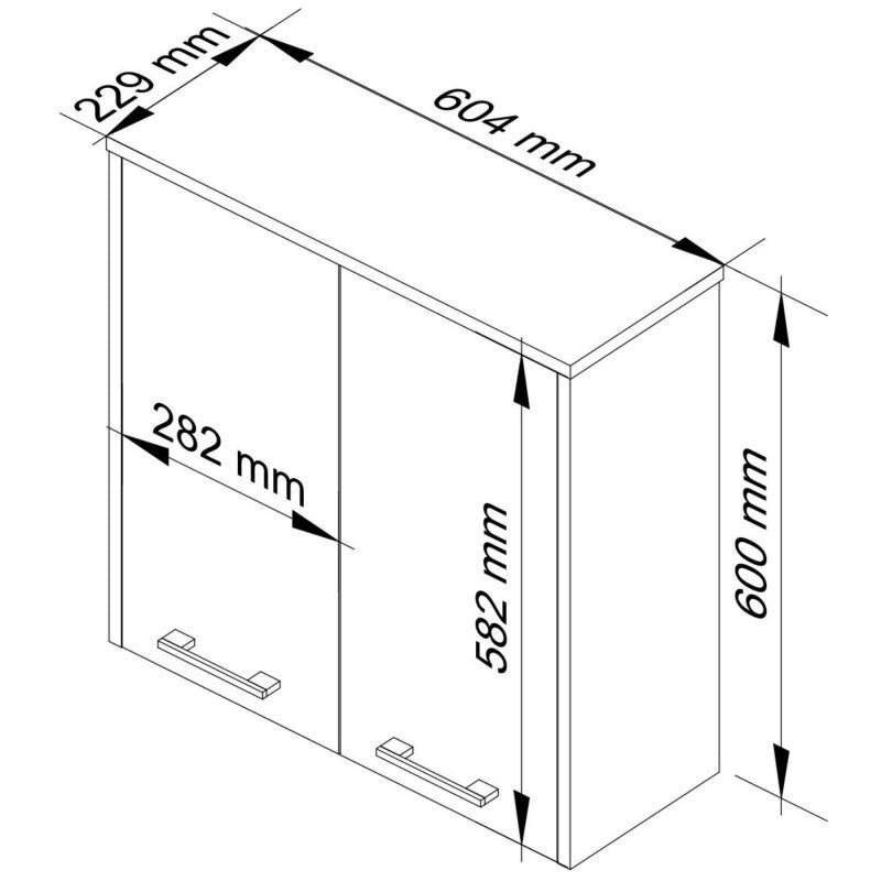 Fürdőszoba fali szekrény Fin 2d 60 cm sonoma tölgy wenge