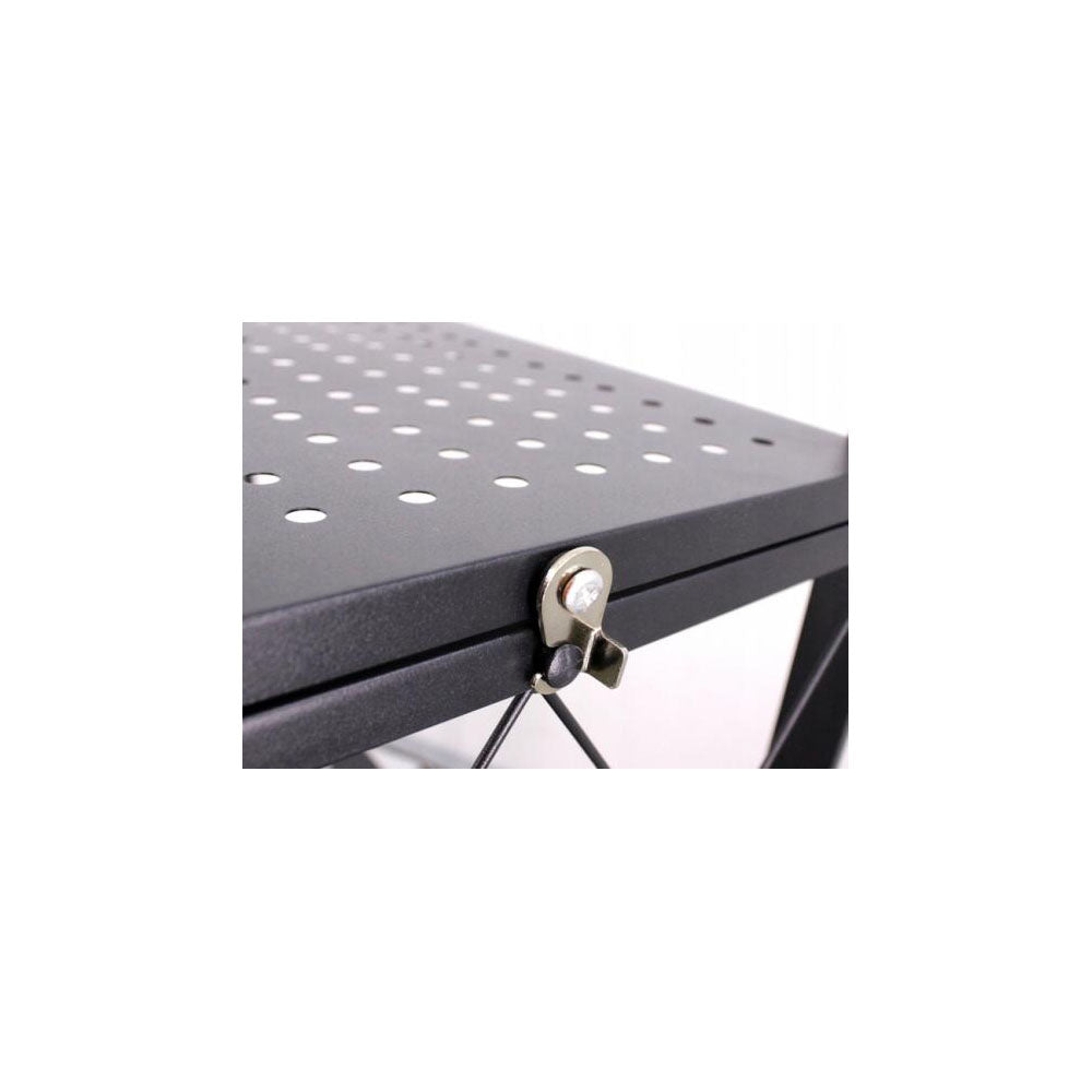 Összecsukható fekete fém polc rendszer 4 polc 127 x 72 x 34 cm