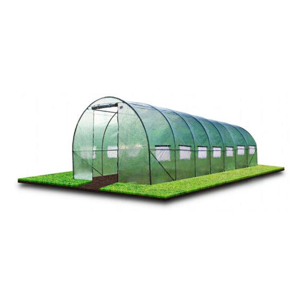 Alagút típusú üvegház 30nm zöld kerti fóliával szilárd szerkezetű galvanizált acélból 10 x 3 x 2 m