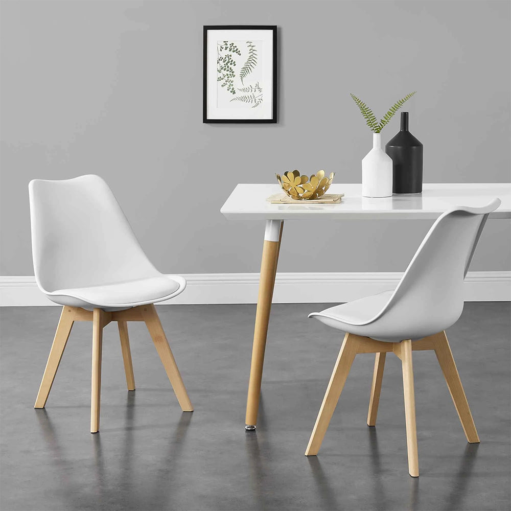 Szék készlet 2 db 81 x 49 x 57 cm fehér fa