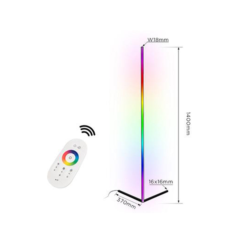 Állólámpa rgb led 20w 140cm fekete