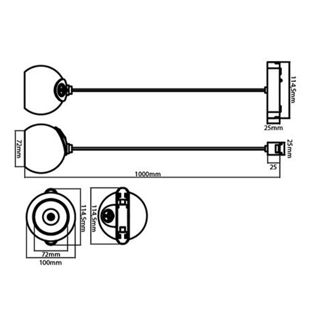 Luxo Mars LED függőlámpa 48V 10W 4000K fekete