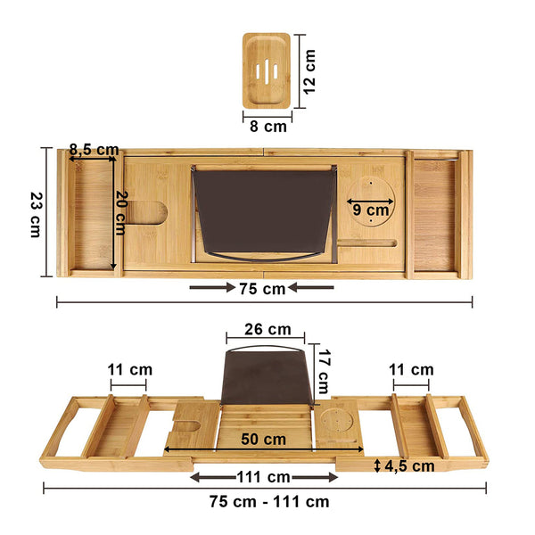 Bambusz fürdő tálca halia 90 x 23 x 4.5 cm