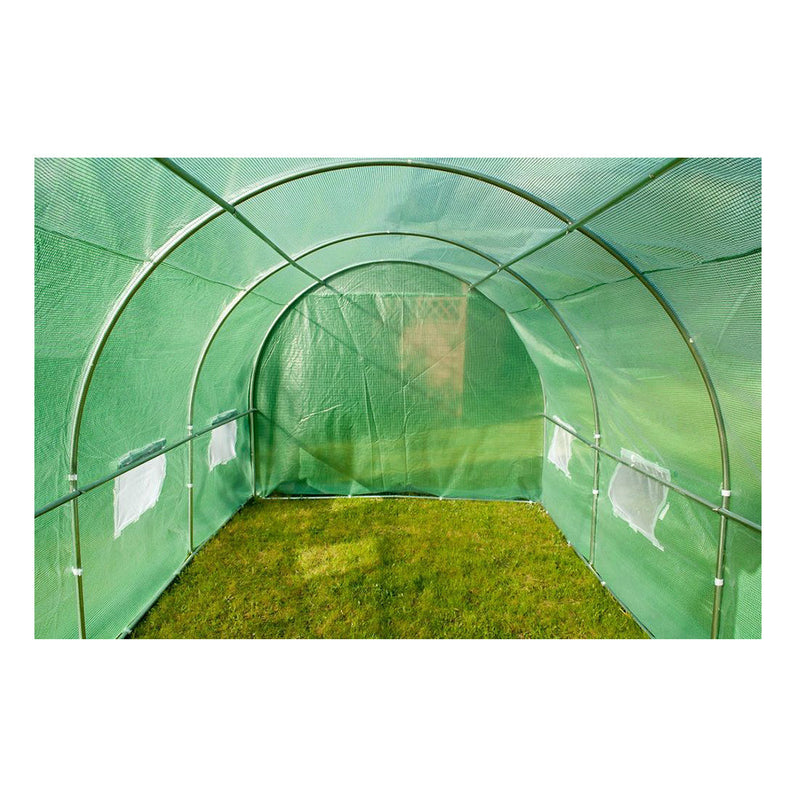 Alagút típusú üvegház 30nm zöld kerti fóliával szilárd szerkezetű galvanizált acélból 10 x 3 x 2 m