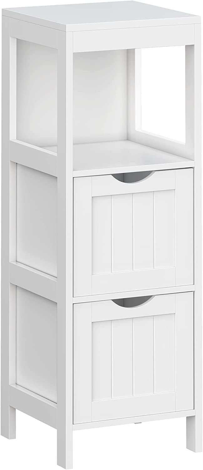 Vasagle fürdőszobai 2 fiókos komód fehér 30 x 89 x 30 cm