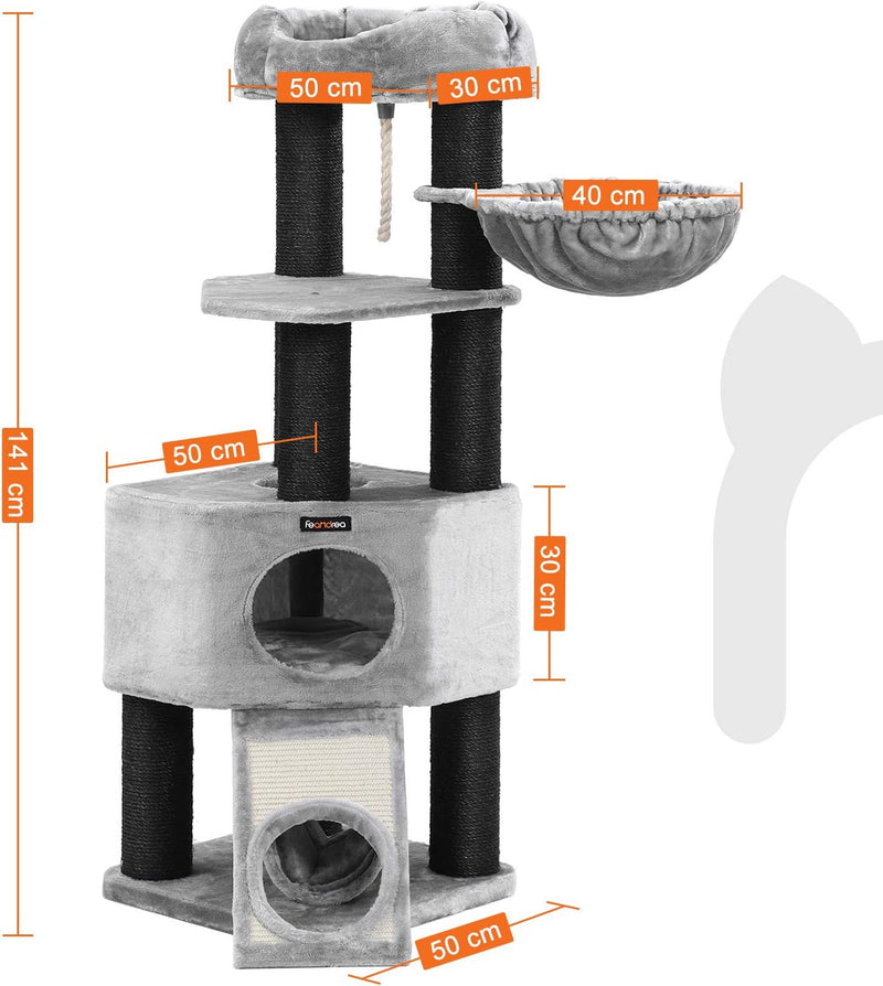 Játszókészlet macskáknak Feandrea 141 cm szürke