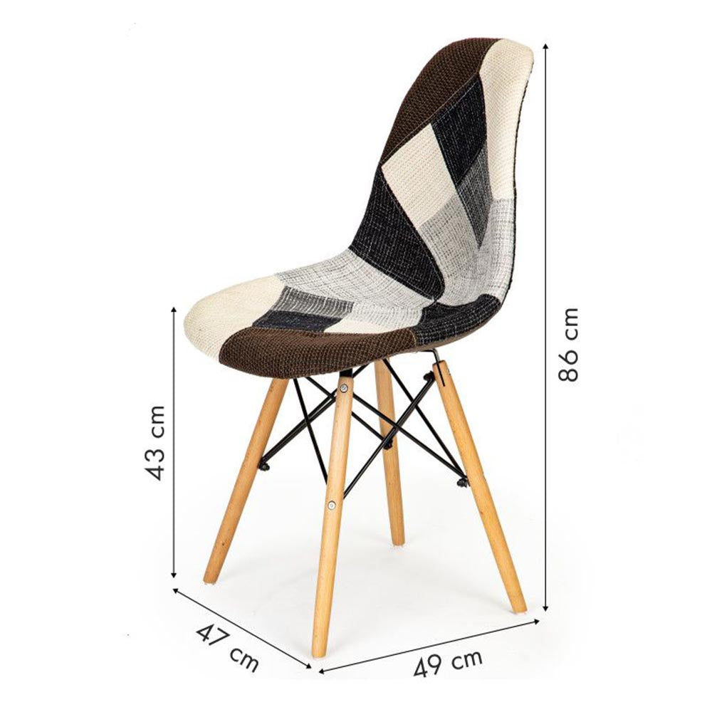 Kárpitozott szék készlet 2 db patchwork szürke