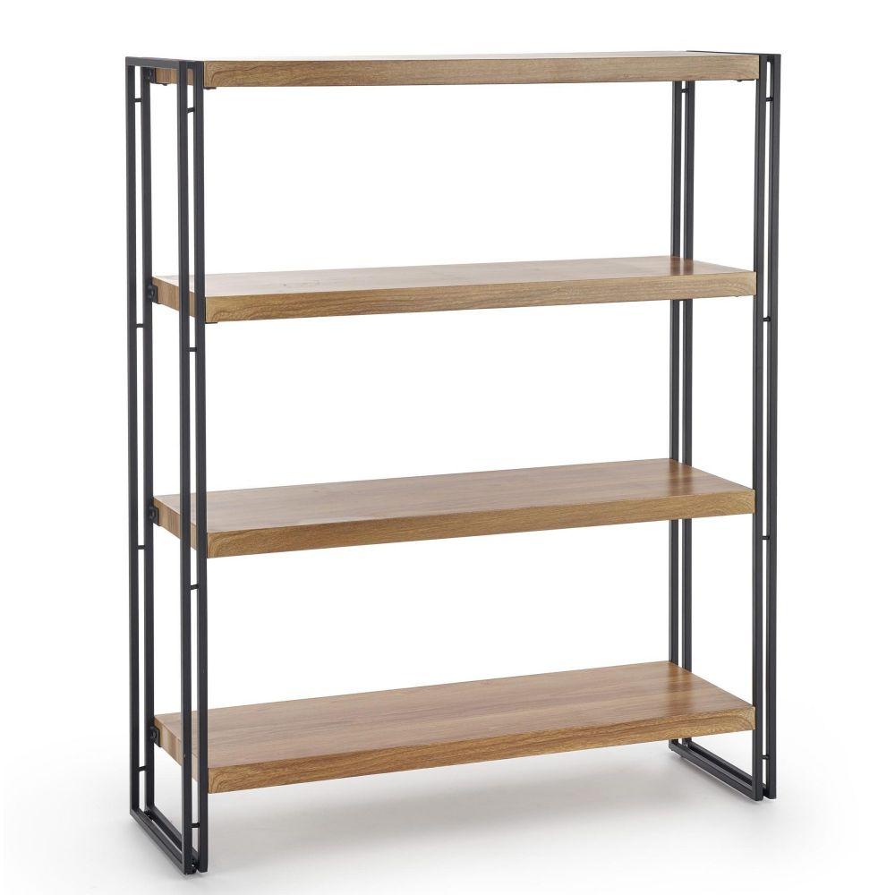 Fém polcrendszer bolivar reg-1 4 polccal mdf-ből arany tölgy - fekete 100 x 30 x 110 cm