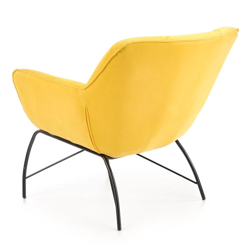 Sárga Belton Velvet fotel szövettel kárpitozva 74 x 73 x 78 cm