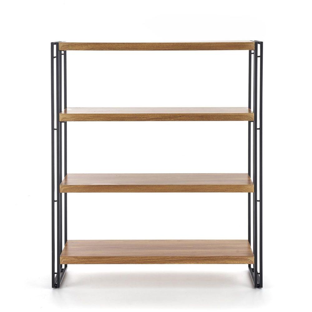 Fém polcrendszer bolivar reg-1 4 polccal mdf-ből arany tölgy - fekete 100 x 30 x 110 cm