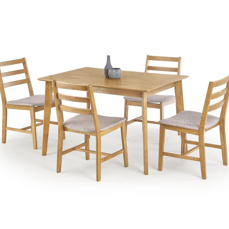 Étkezőasztal készlet 4 székkel cordoba oak 120 x 80 x 75 cm