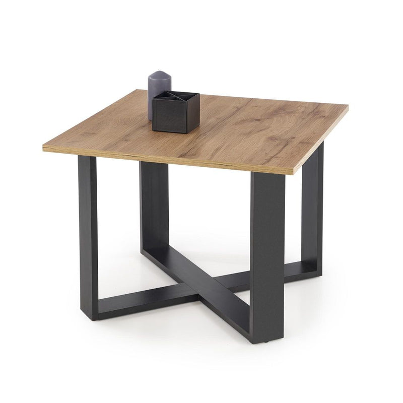 Kávézóasztal cross wotan tölgy - fekete 67 x 67 x 55 cm