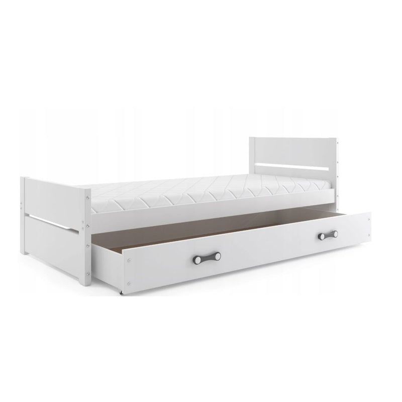 Fehér ágy tárolódobozzal gyerekeknek interbeds bartek 200 x 90 cm