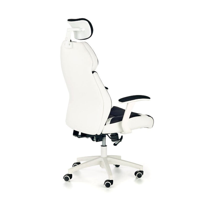 Vezetői irodai szék chrono ökológiai bőrrel kárpitozva fekete - fehér