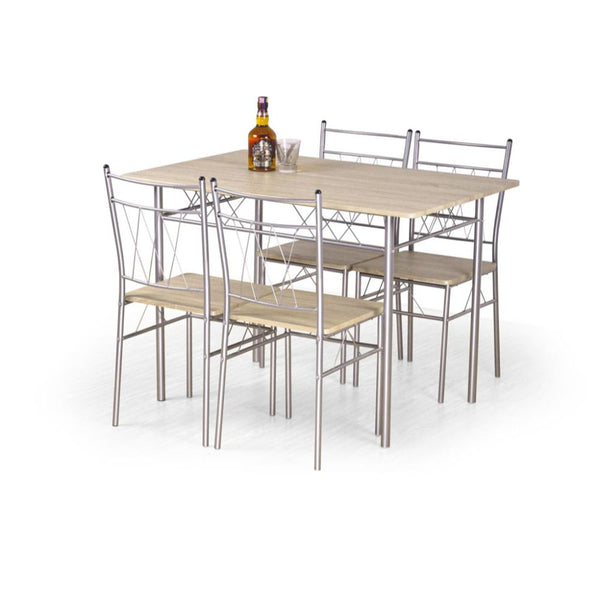 Étkezőasztal készlet 4 székkel mdf és fém faust sonoma 110 x 70 x 75 cm