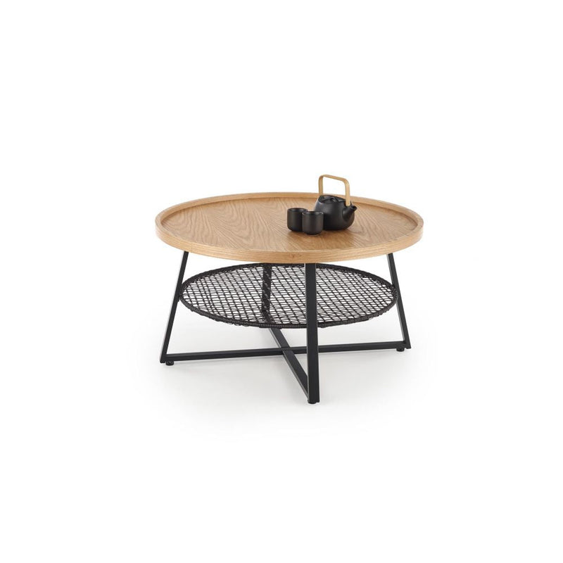 Kerek kávézóasztal florence tölgy - fekete 80 x 45 cm