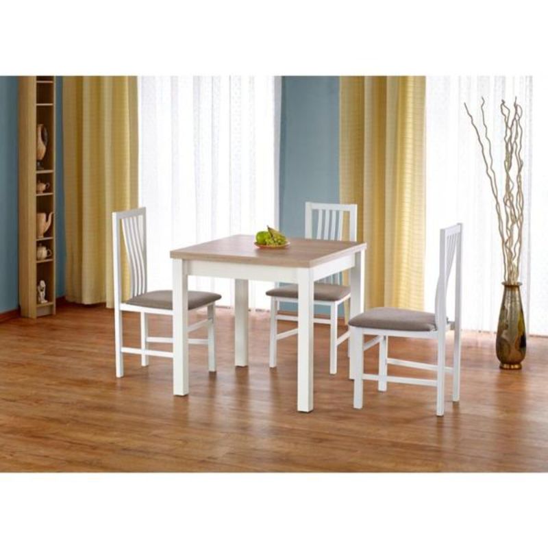 Kihúzható konyha asztal sonoma tölgy - fehér 80-160 x 80 x 76cm