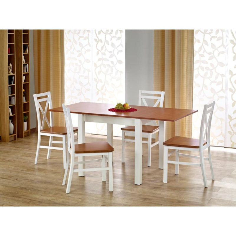 Kihúzható konyha asztal garcjan égerfa - fehér 80-160 x 80 x 76 cm