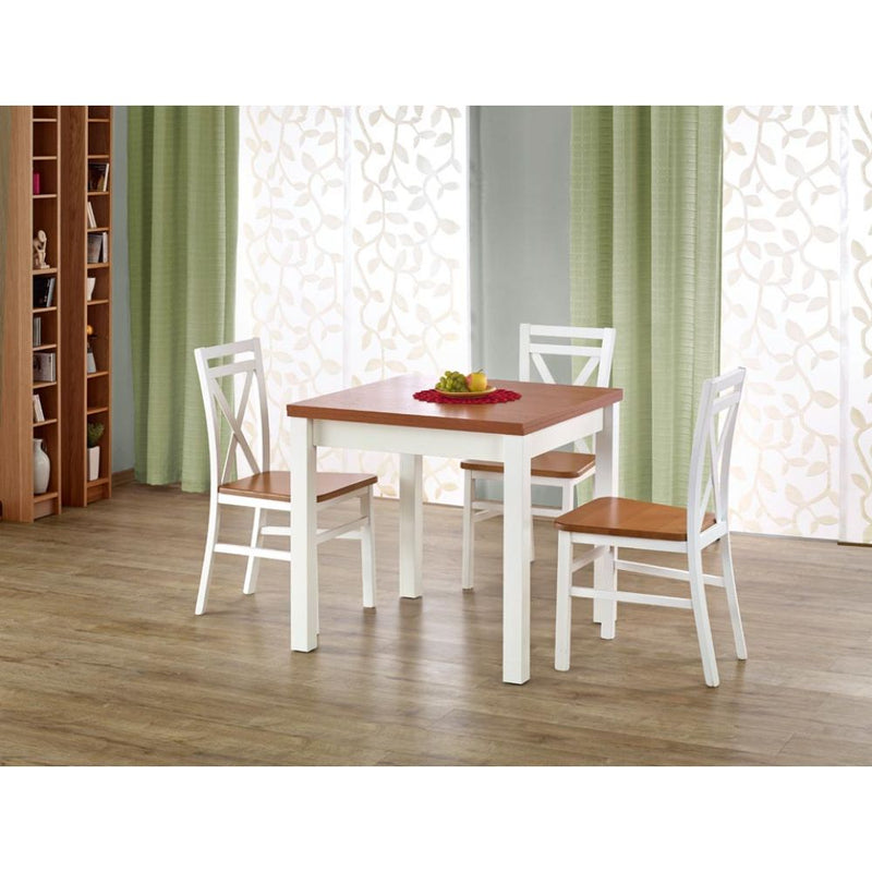 Kihúzható konyha asztal garcjan égerfa - fehér 80-160 x 80 x 76 cm