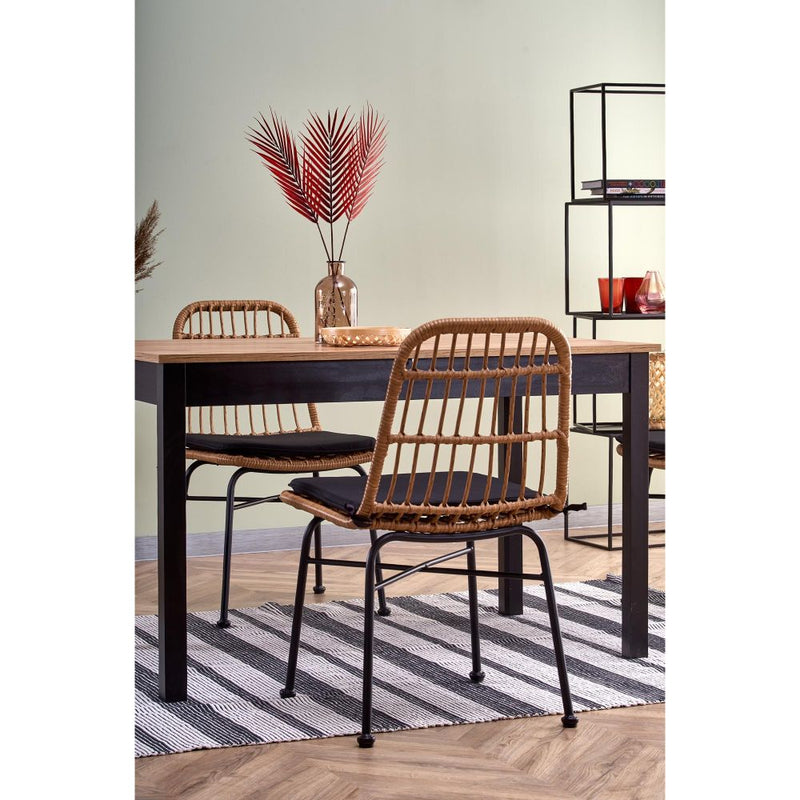 Kihúzható asztal greg wotan tölgy - fekete 124 – 168 x 74 x 75 cm