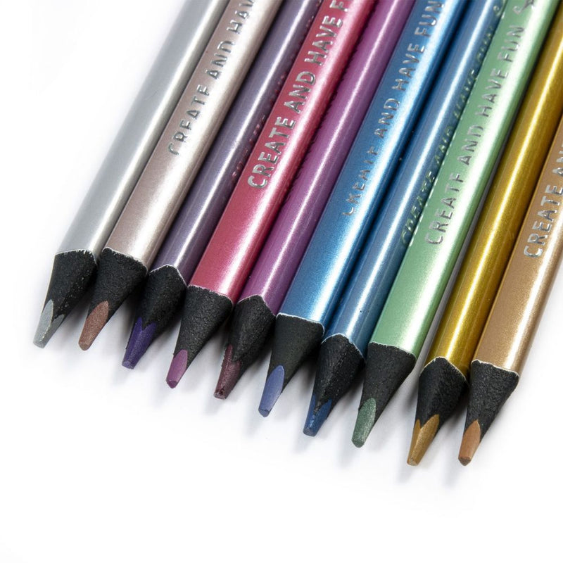 Metál színű színesceruza készlet 10 db kidea
