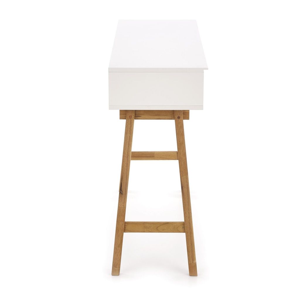 Konzol íróasztal kn-1 természetes tölgy - fehér 110 x 35 x 80cm