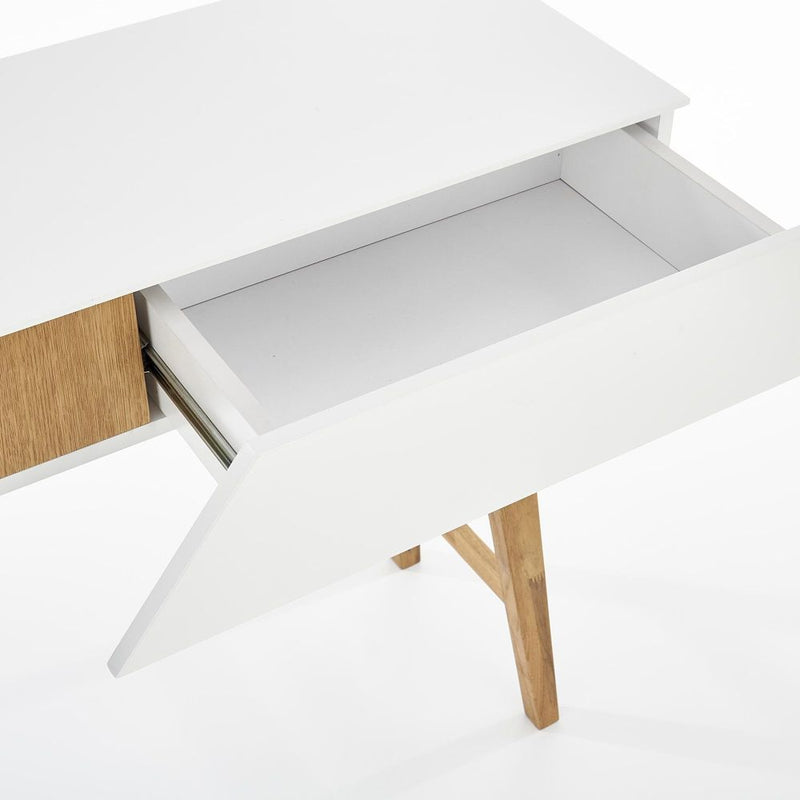 Konzol íróasztal kn-1 természetes tölgy - fehér 110 x 35 x 80cm