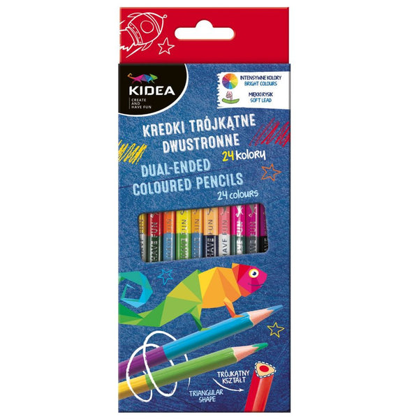 Kétvégű színes ceruza készlet 24 színnel 12 db kidea