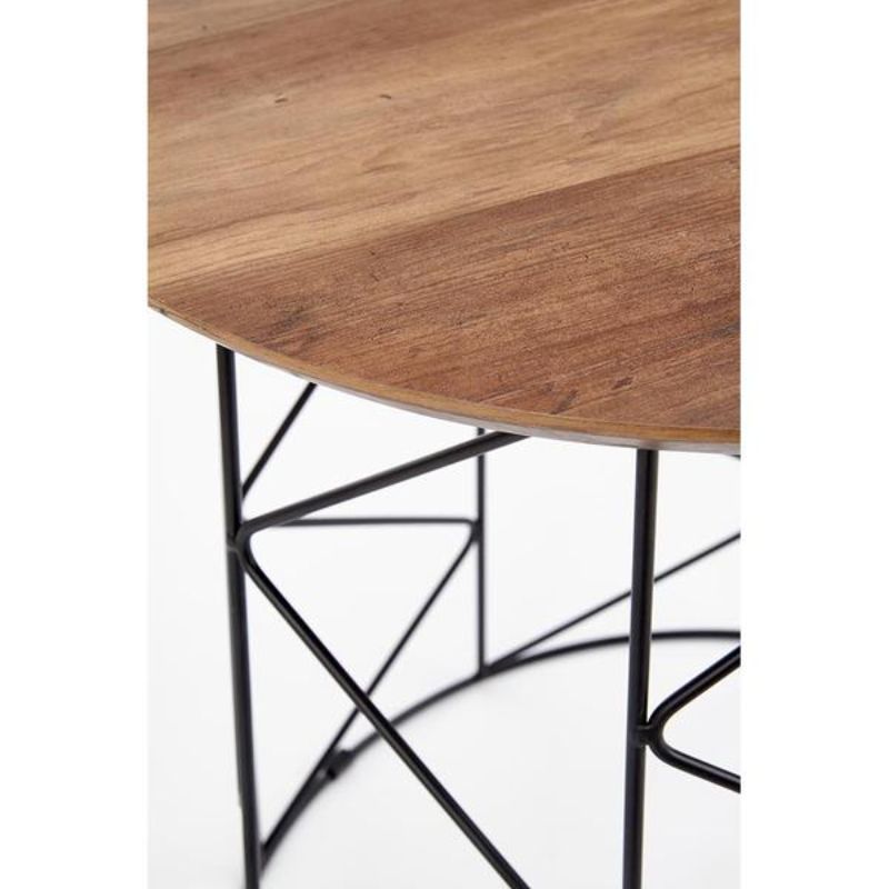 Kávézóasztal musaka diófa - fekete 50 x 50 cm
