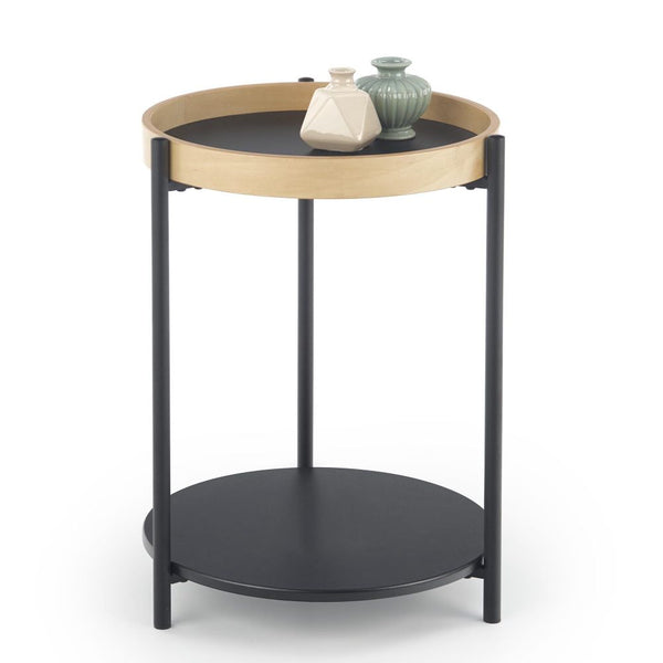 Kávézóasztal rolo természetes tölgy - fekete 44 x 55 cm