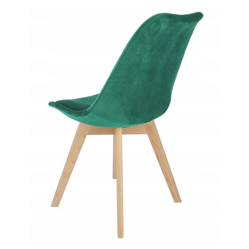 Skandináv stílusú szék bari velur zöld fa 49 x 60 x 82 cm