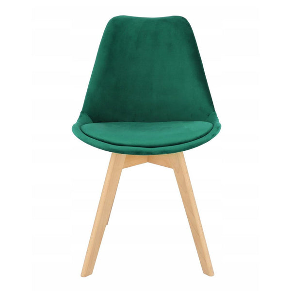 Skandináv stílusú szék bari velur zöld fa 49 x 60 x 82 cm
