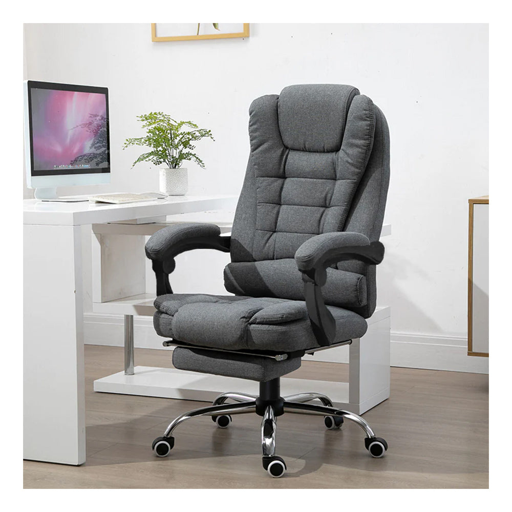 Vezetői irodai szék 8 masszázs ponttal és melegítéssel szürke szövet premium relax