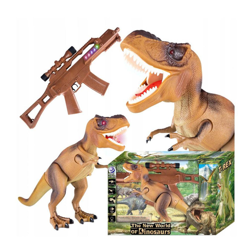 T-rex dinoszaurusz távirányítóval és infravörös játékpuskával