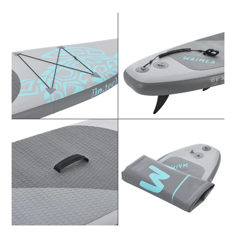Felfújható szörf deszka SUP Paddleboard 320 x 76 x 15cm szürke