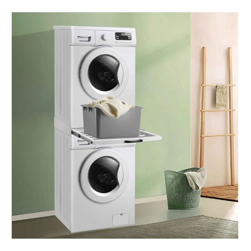 Univerzális mosógép állvány - ruhaszárító törölközőtartóval fehér